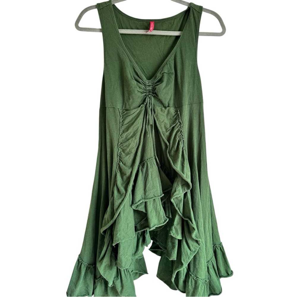 Whimsical Boho Ruffle Tunic Sz Med